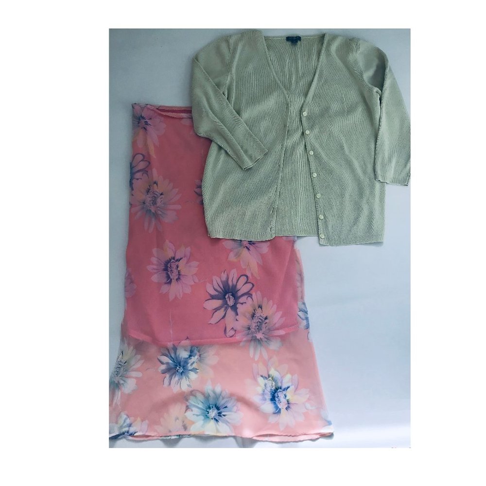 Milvest sheer stretch pink blue skirt Size S